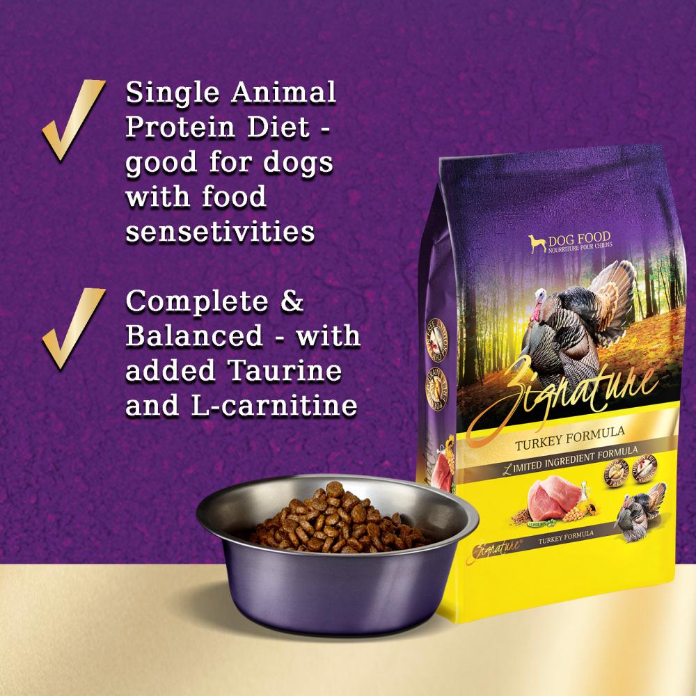 Is zignature 2024 dog food safe