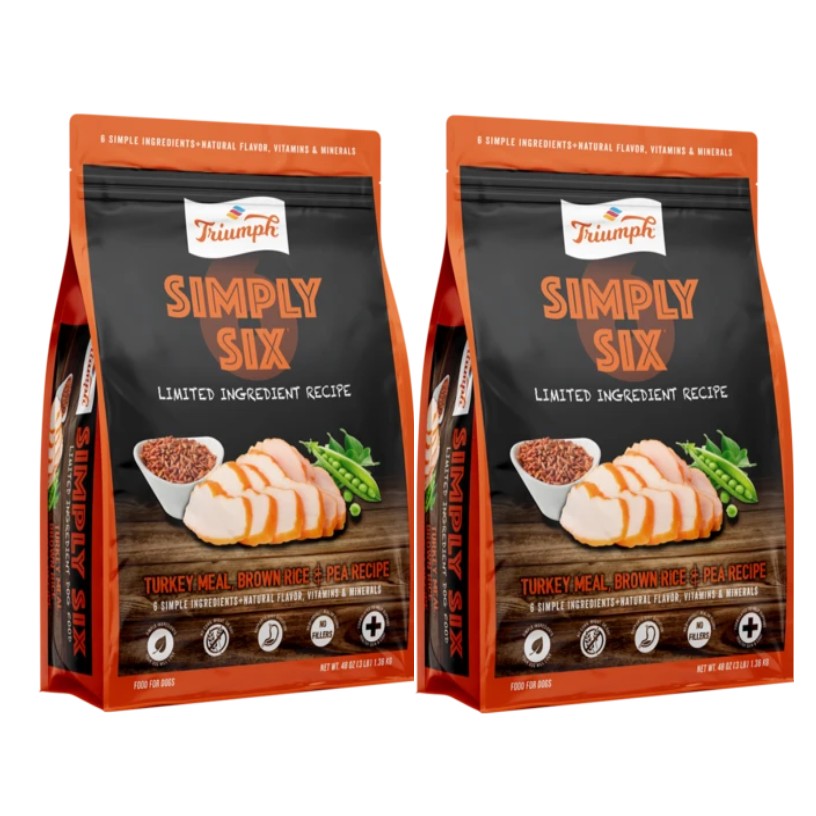 Triumph simply 2025 six dog food