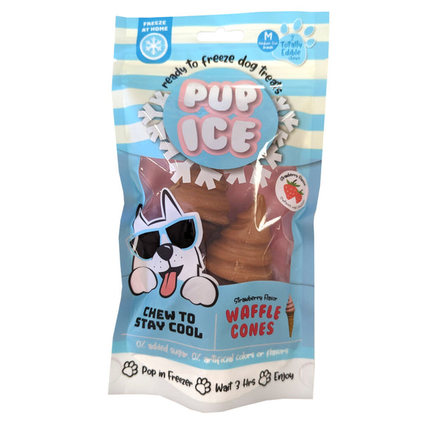 Pup Ice Waffle Cones Strawberry 2-Pack