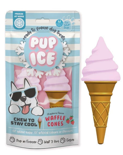 Pup Ice Waffle Cones Strawberry 2-Pack