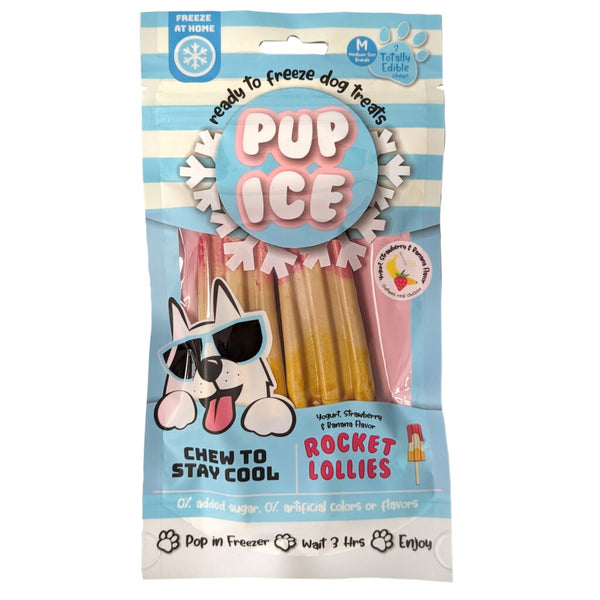 Pup Ice Rocket Lollies Yogurt, Strawberry and Banana 2-Pack