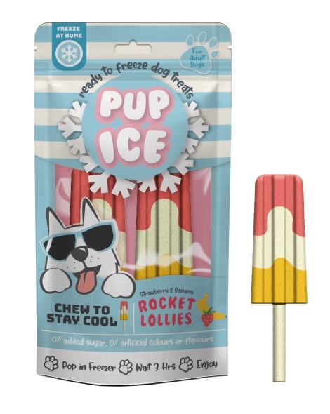 Pup Ice Rocket Lollies Yogurt, Strawberry and Banana 2-Pack