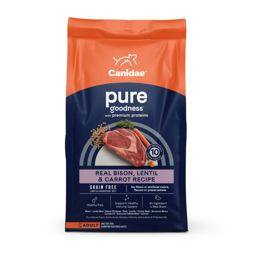 Canidae Grain Free Pure Bison Lentil Carrot Recipe Dry Dog Food