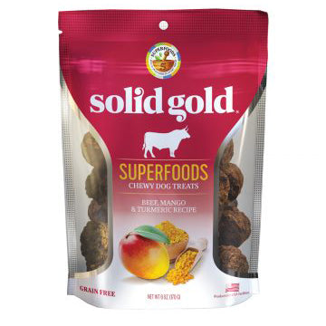 Solid Gold Superfoods Chewy Treats Beef Mango Turmeric Recipe Dog Treats