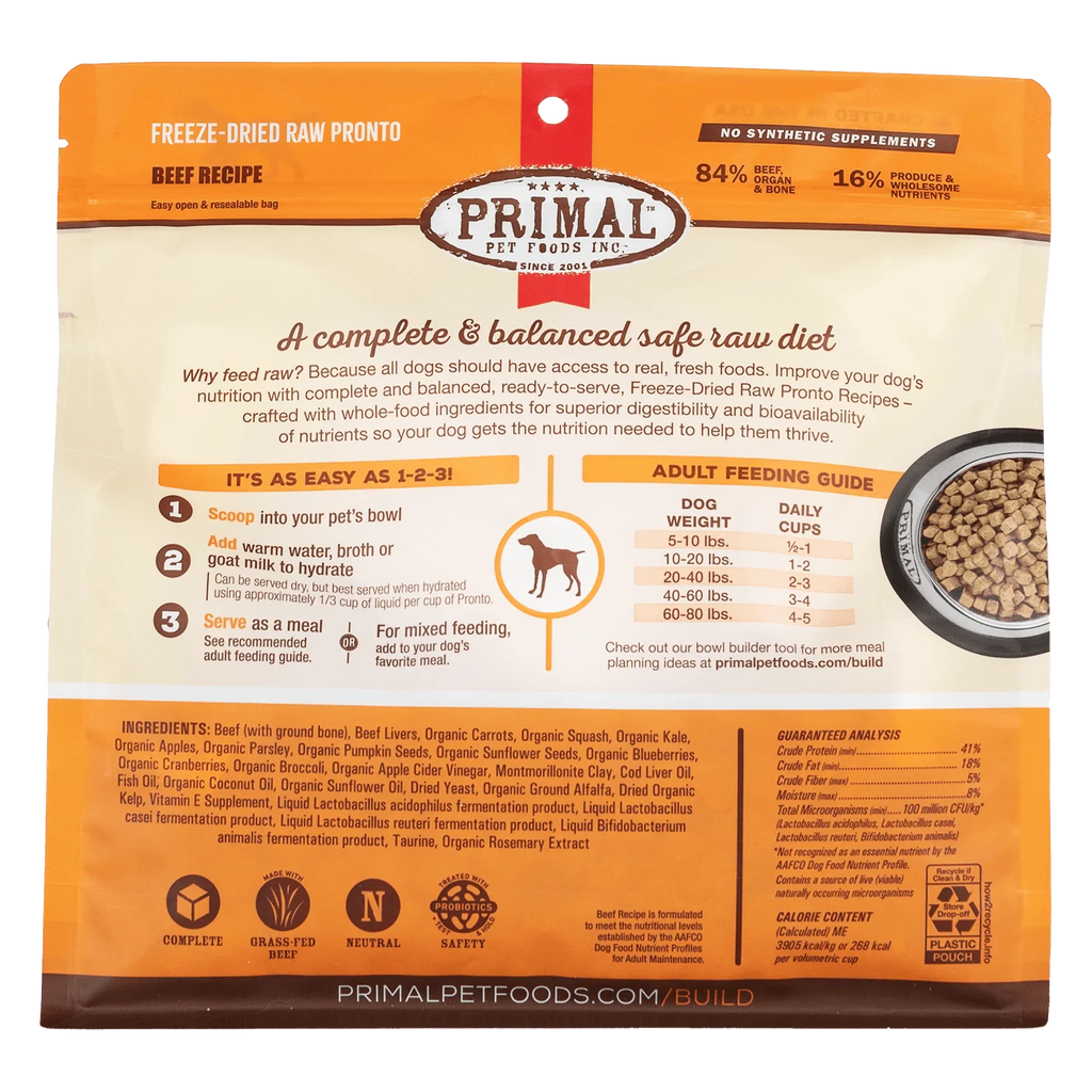 Primal pronto hot sale beef