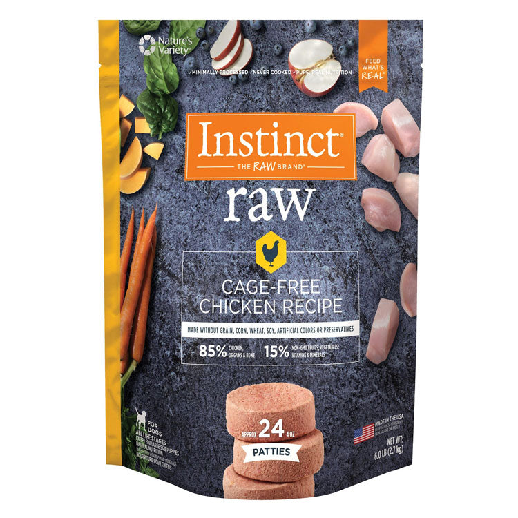 Instinct Raw Patties Cage Free Chicken Recipe Frozen Dog Food